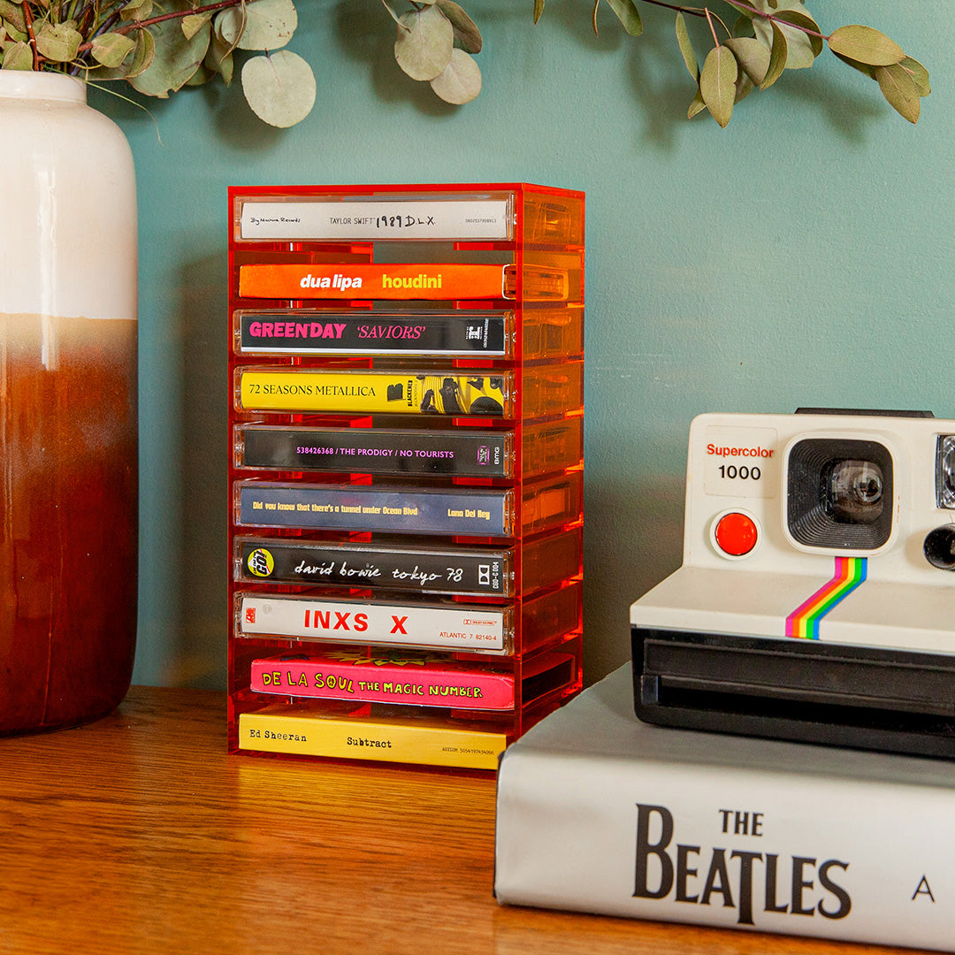 Orange Cassette Tape Rack